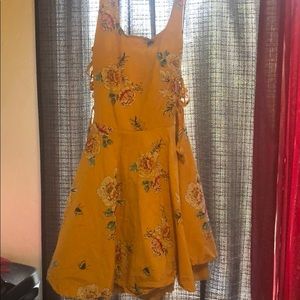 Cute gold floral summer dress
